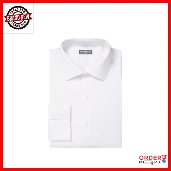 Slim Fit Dress Shirt Ultra Wrinkle Free Flex Collar Stretch Long Sleeve